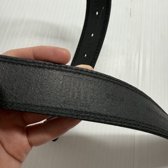 Frye Black Leather Belt 35mm Genuine Pull Up Adjustable Buckle Classic Size 36 - Picture 6 of 7